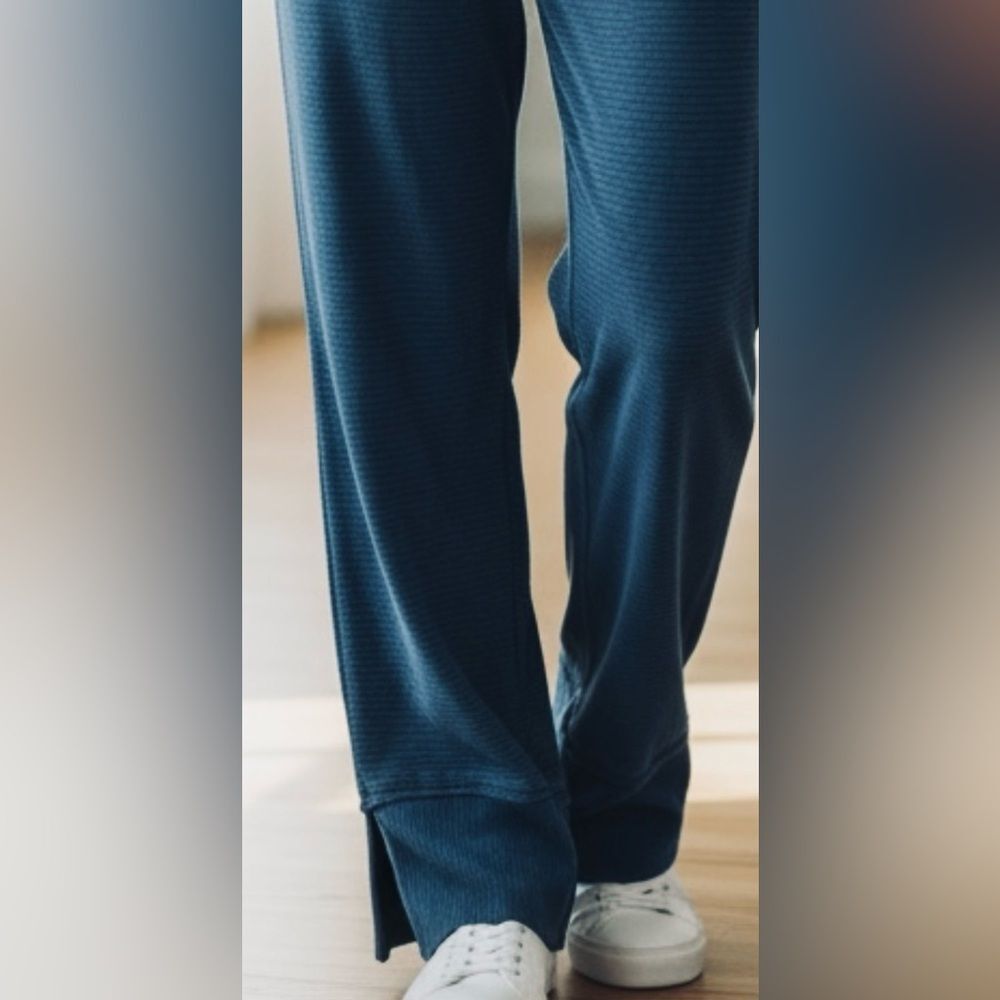 Anthropologie Hello Nite Women’s Lounge pant | Dark Blue Textured Jogger NWT S. - Picture 4 of 10